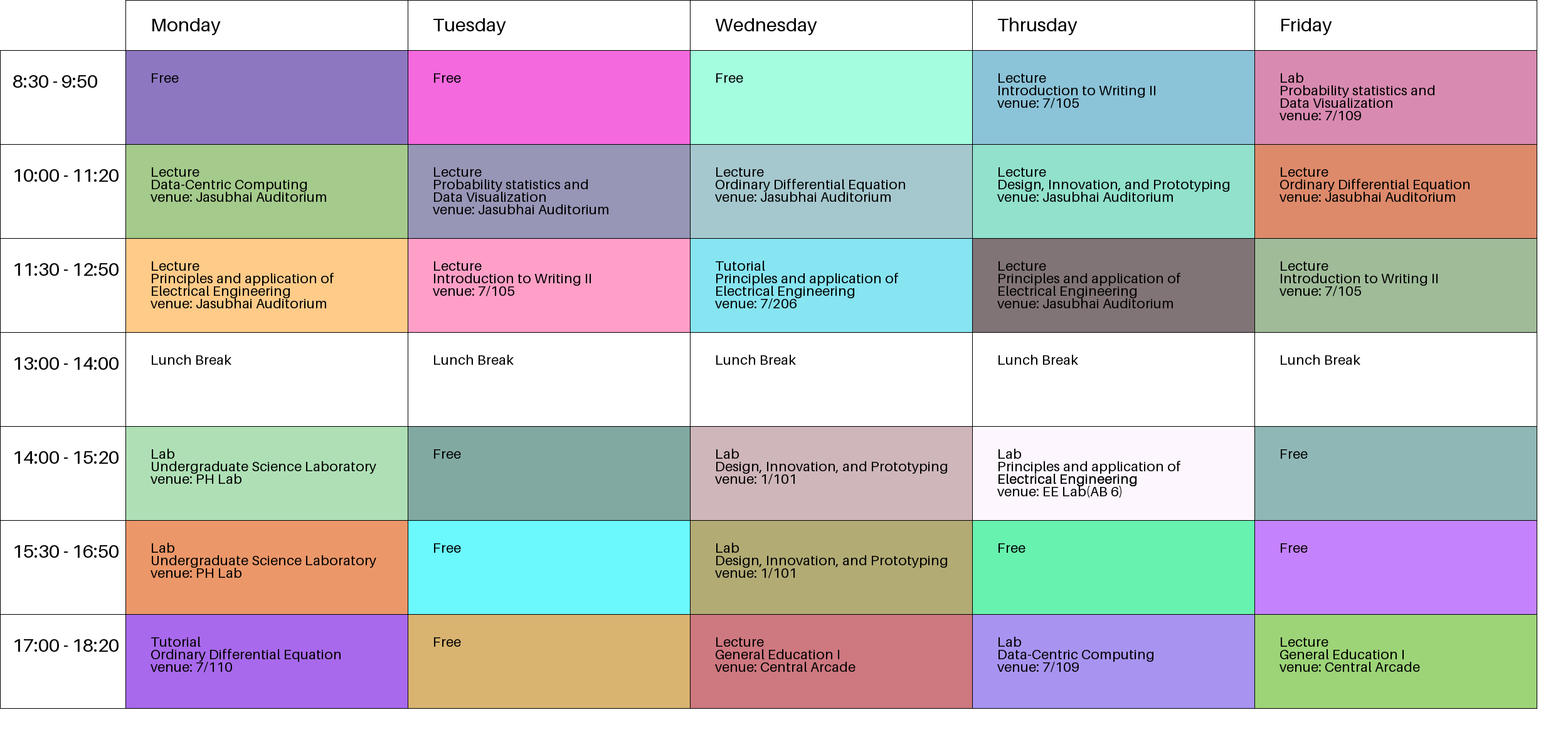timetable